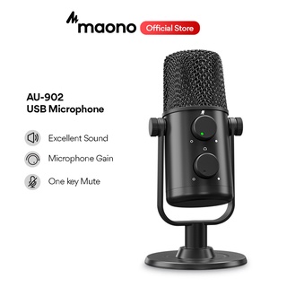 Maono AU-902 USB Microphone Set Cardioid Condenser Microphone Podcast Mic ไมโครโฟนบันทึกเสียง สําหรับ Youtube Skype