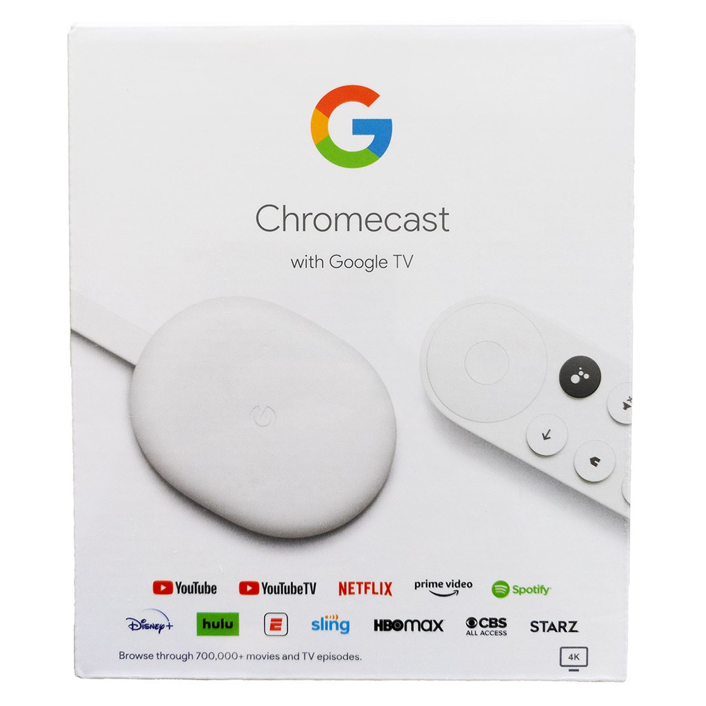 Google Chromecast with Google TV 4K สีขาว (Snow) GA01919-US อุปกรณ์สตรีมมิ่ง ของใหม่ ของแท้ ราคาถูกท