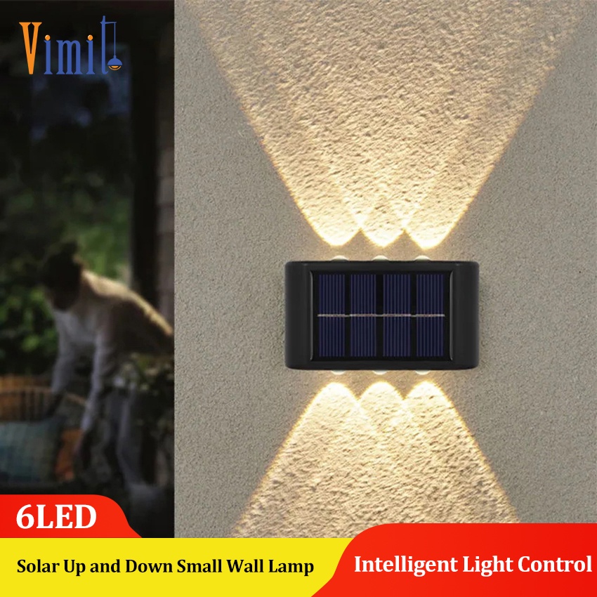 Vimite ไฟทางเดิน ไฟสวน ไฟติดผนังรั้วบ้าน LED พลังงานแสงอาทิตย์ โซล่าเซลล์ Solar Wall Light ไฟอัตโนมัติ ไฟหน้าบ้าน โคมไฟต