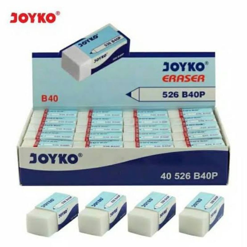 (40PCS) JOYKO PENCIL ERASER ECHELON PENCIL ERASER ECHELON ยี่ห้อ PENCIL ERASER สีขาว ERASER