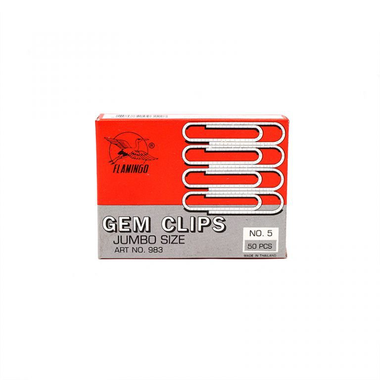 ลวดเสียบ กลม กล่อง 50 ตัว ฟลามิงโก้ No.983 / No.984 Flamingo No.983 / No.984 Jumbo Paper Clip  1 กล่อง
