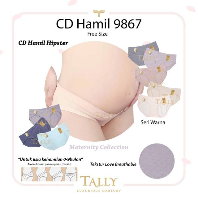 Tally C9867 Midi กางเกงชั้นในคนท้องเอวต่ํานําเข้าด้านล่างท้อง / นําเข้า Pori กางเกงในคนท้อง