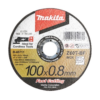 MAKITA (มากีต้า) แผ่นตัด 4"X 0.8 มิล B-45711 (ตัดเร็ว)