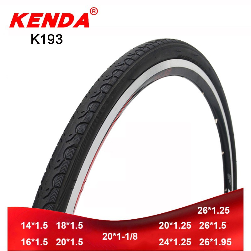 KENDA K-193 ยางนอกจักรยาน ขนาด 14",16",20",26",700C (สีดำ)