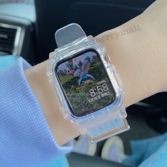 สายนาฬิกาข้อมือซิลิโคนแบบนุ่มสายสําหรับ apple watch สาย  6  5 4 3 38 มิลลิเมตร 42 มิลลิเมตร 2in1 เคส สําหรับ AppleWatchข