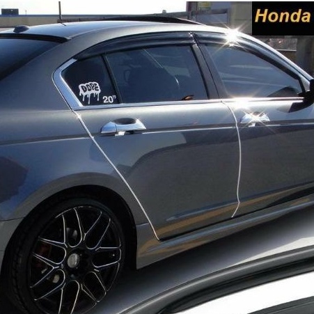 คิ้วกันสาด Honda Accord G8 / G9 สีดำเข้ม แบบไม่มีสกรีน เรียบเท่ห์ ดุดัน ( ABS แท้ 100% ) ปี 2008 - 2