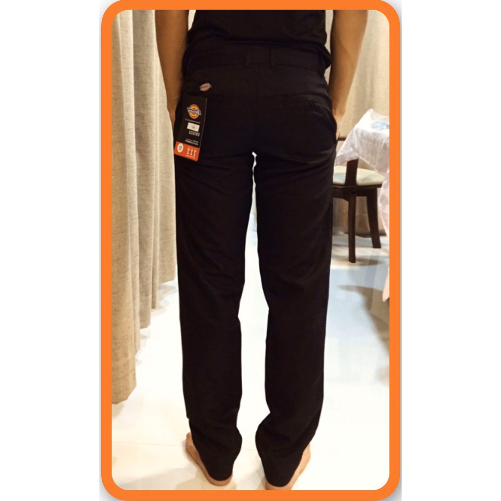 กางเกงสแล็คกระบอกเล็ก เกือบเดฟ ดำ-กรม ผ้ามันลีวาย กางเกงสแล็คทำงาน-นักศึกษา - รูปที่ 4