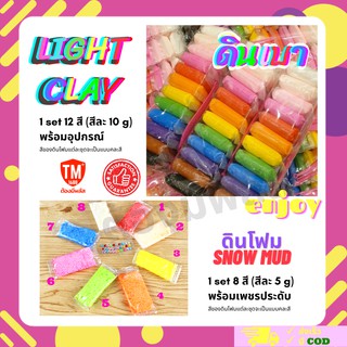 💥ต้องมีพลัส💥 ดินเบา Light Clay ดินโฟม Snow mud เล่นง่ายไม่เลอะมือ ดึงแล้วแปะ แทนการระบายสี ของเล่น 4d ฝึกสมาธิ สร้างEF