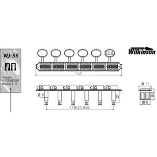 ชุดลูกบิดกีต้าร์ Wilkinson รุ่น WJ-55CR ของแท้100%