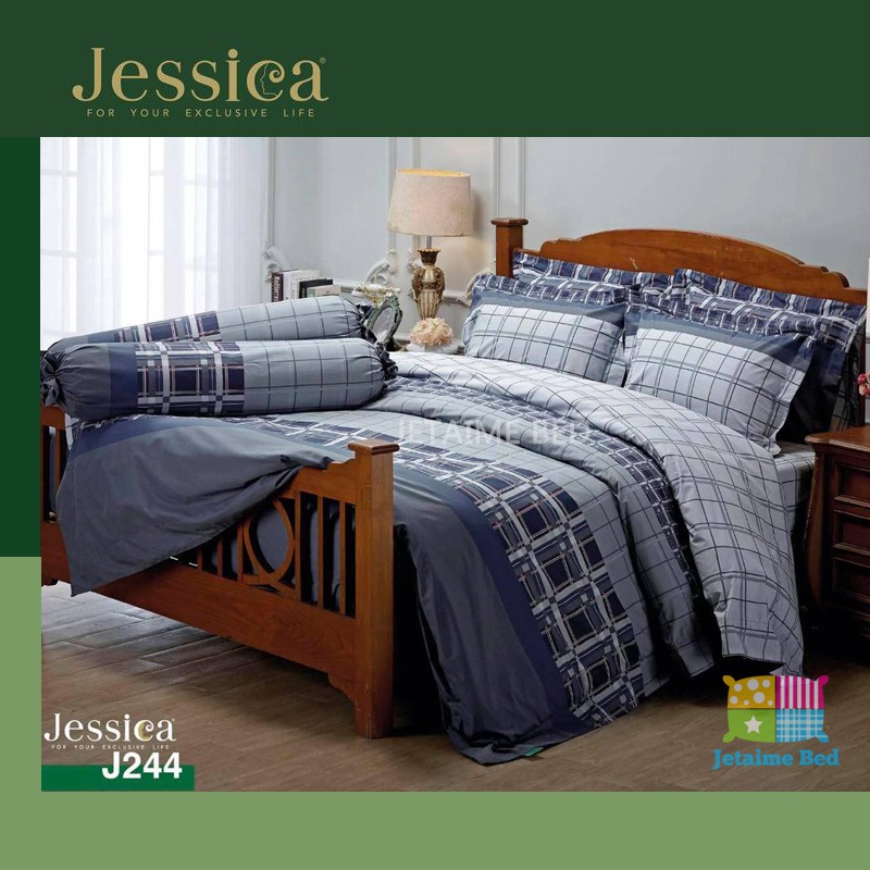 Jessica- ผ้าปูที่นอน ผ้านวม (ครบชุด) เจสสิก้า พิมพ์ลาย (กันไรฝุ่น)