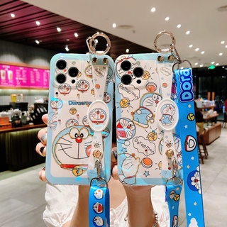 การ์ตูน น่ารัก ที่แสดงออก โดเรมอน สายรัดข้อมือ เชือกเส้นเล็ก เคส iPhone 14 max 13 pro max 12 pro max 11 pro max se 2020 เคสมือถือ เคส ไอโฟน ip 7p 8plus 7plus 7 8 xr xs x max case ใหม่ หญิง คู่ ซิลิก้าเจล เปลือกนิ่ม เคส