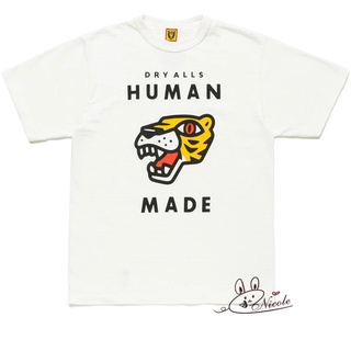 เสื้อยืดโอเวอร์ไซส์เสื้อยืดคอกลม แขนสั้น พิมพ์ลายหัวเสือ human made by NigoS-3XL