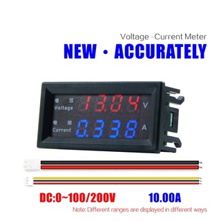 PCF* 4 Digits High Precision DC 100V 200V 10A Voltmeter Ammeter Dual LED Digital Display Amp Volt Merter Panel Gauge