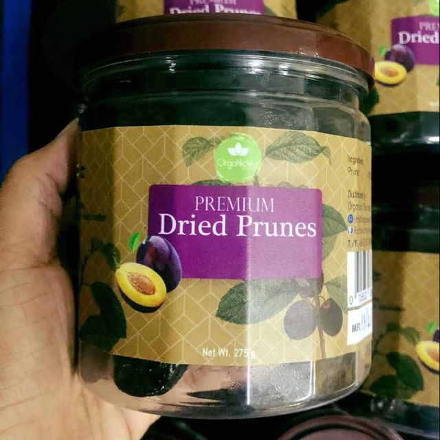 ลูกพรุน อบแห้ง dried prunes ตรา organicwa ลูกพรุนอบแห้ง แปรรูป