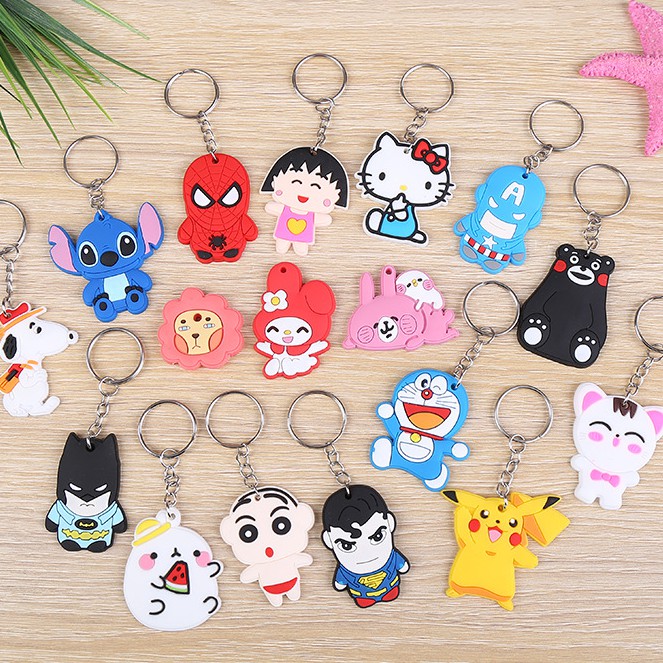 พวงกุญแจ PVC ลายการ์ตูน ขนาดเล็ก 3 ซม. เลือกแบบได้