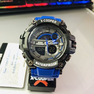 X-cooper แท้100% นาฬิกาข้อมือ ชาย สายยาง รุ่น CP-80111 GQ ดำสายน้ำเงิน