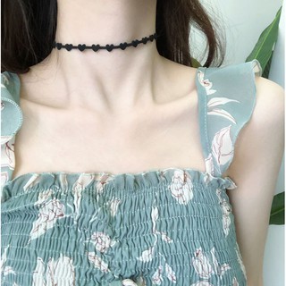 สร้อยคอ โชคเกอร์ Choker Black Heart BOHO ดำ Sexy หัวใจ สร้อยแฟชั่น แนวพังก์วินเทจ โชคเกอร์ผ้า ❤พร้อมส่ง❤