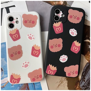 For XIAOMI 11 LITE 12LITE Redmi 12C 10C 10 9A 10A 9C 9T 7 8 9 NOTE6 NOTE7 NOTE8 NOTE9 9S NOTE10 NOTE11 NOTE12 S POCO X5 M5 M5S X3 M3 PRO    French fries bear TPU soft case