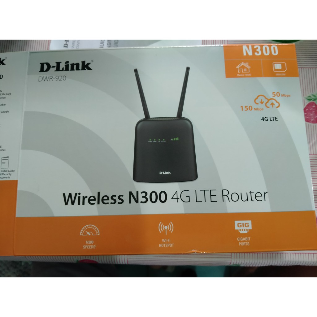 D-Link DWR-920 4G LTE Router Wireless N300+2 Lan Gigabit Routerใส่Simรองรับ 4G ทุกเครือข่าย