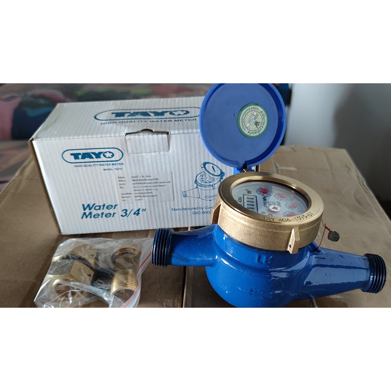 มิเตอร์น้ำ/มาตรวัดน้ำ ระบบเฟือง 2 ชั้น Tayo ขนาด 3/4