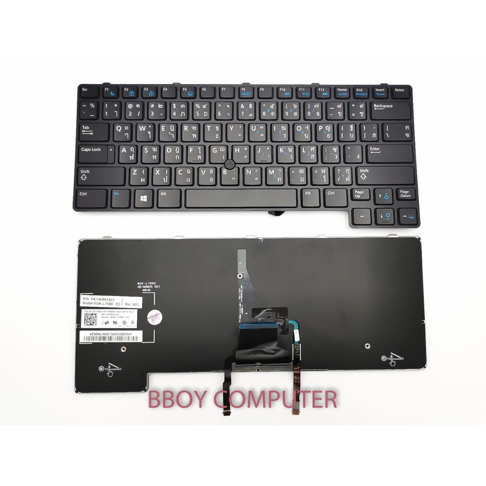 DELL KEYBOARD คีย์บอร์ด Dell Latitude E6430U E6430S E6330 6530U 6430u ไทย อังกฤษ