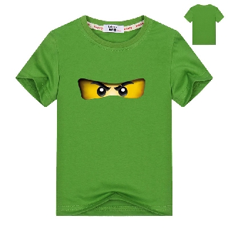 Ninjago Boys Ninjago Eye เสื้อยืดแขนสั้นผ้าฝ้ายฤดูร้อนเสื้อผ้า