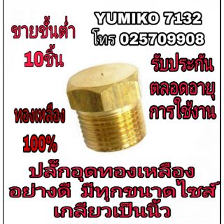 ปลั๊กอุดเกลียวทองเหลือง แท้100%(ขายขั้นต่ำ10ชิ้นต่อขนาด) มีทุกขนาดไซส์