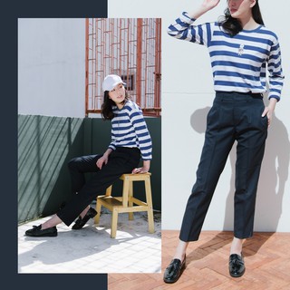 Cropped pants กางเกง 9ส่วน ขากระบอกเล็ก  - Midnight blue