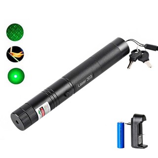 Laser แสงสีเขียว YL-Laser 303 ตัวชี้เลเซอร์ 532nm Gadget Laser Torch Green เลเซอร์แสงสีเขียว รุ่น 303 (Black)