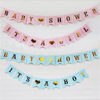 🇹🇭ธงต้อนรับสมาชิกใหม่  WELCOM​E BABY SHOWER, ITS A BOY, ITS A GIRL ธงเด็กแรกเกิด