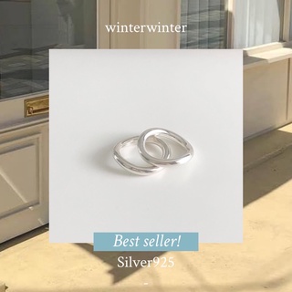 (โค้ด MZ8QP ลด 45.-) Winterwinter Jewelry Silver925 : Best Seller! แหวนเงินแท้ 925 แหวนเส้นกลมหนา wave rings (ราคาต่อวง)