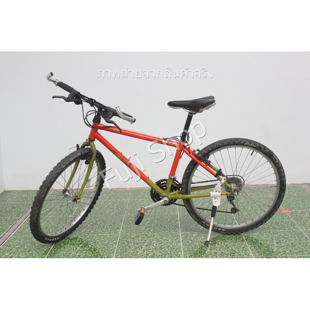 จักรยานเสือภูเขาญี่ปุ่น - ล้อ 26 นิ้ว - มีเกียร์ - โครโมลี่ - Araya Muddy Fox - สีส้ม [จักรยานมือสอง]