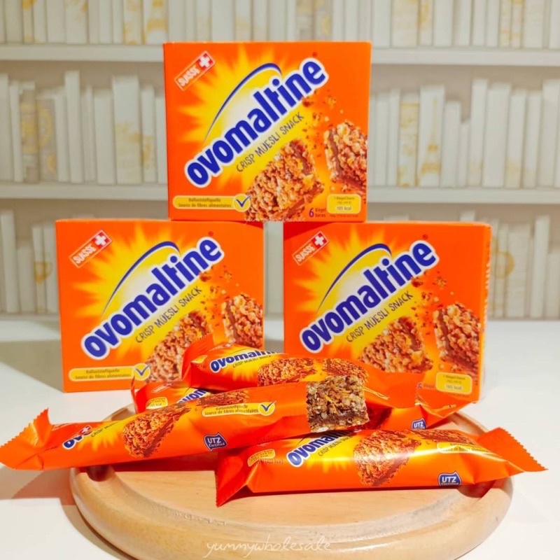 MT01 ช็อกโกแลต OVOMALTINE CRISPY MUESLI SNACK ธัญพืชอัดแท่งไส้ช็อกโกแลตโอวัลติน