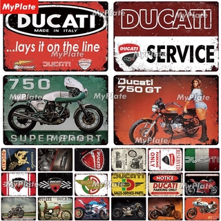 ป้ายโลหะสไตล์วินเทจ 2020 Ducati