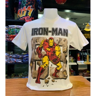 เสื้อยืดMarvel_ลิขสิทธิ์แท้ลายIRonMan.สีขาว(mvx-032)