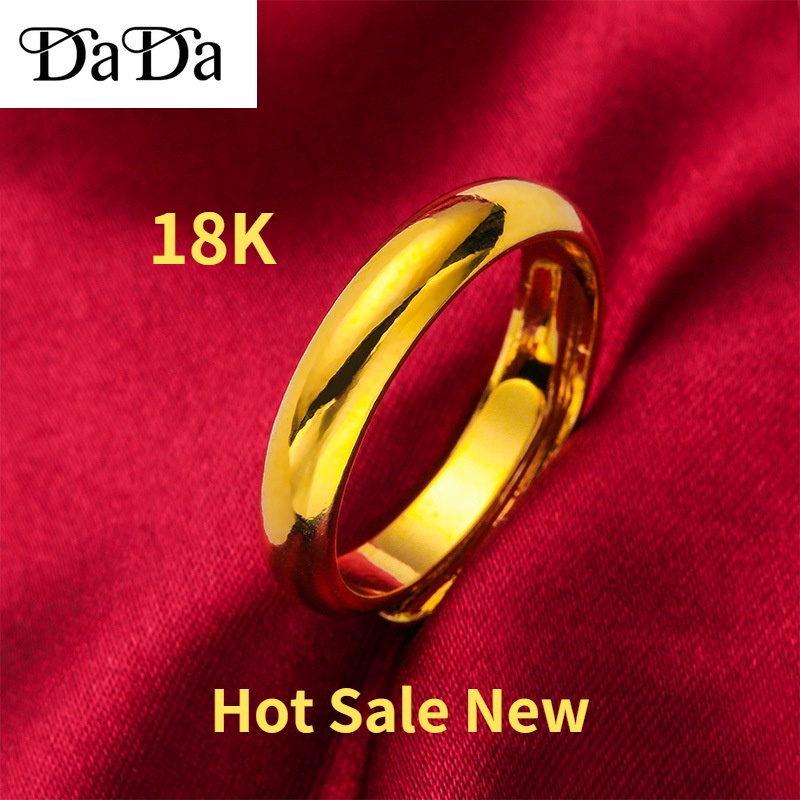 24K100% ของแท้, แหวนคู่รัก 96.5% ทอง (0.6 กรัม) 1 กรัมแหวนแฟชั่นสำหรับผู้หญิง 18k ทองแท้อิตาลี