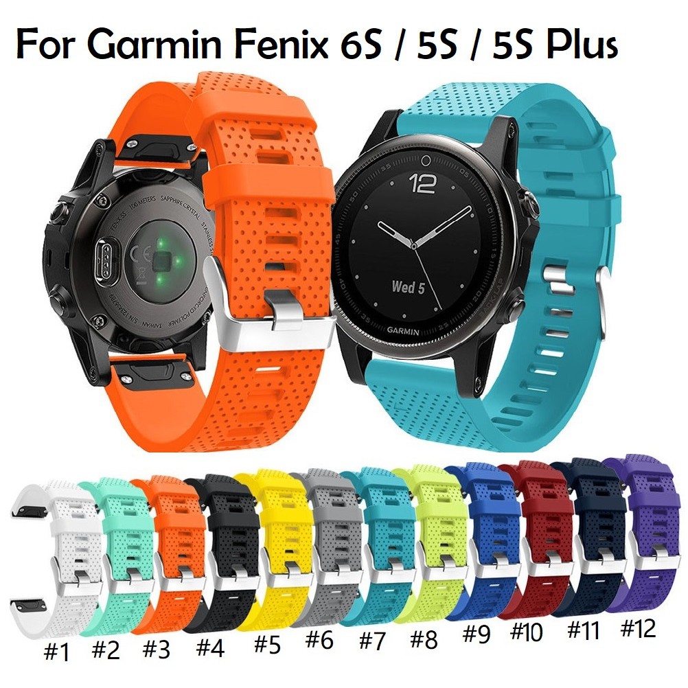 สายนาฬิกา Garmin Fenix 7S , Garmin Fenix 5S / Fenix 5S Plus / Garmin Fenix 6S Watch Accessories Replacement Silicone Sports Wrist Band Strap Bracelet