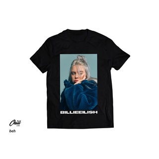 คอลูกเรือเสื้อยืดคอกลมเสื้อยืด Billie EILISH 2ผ้าฝ้ายแท้