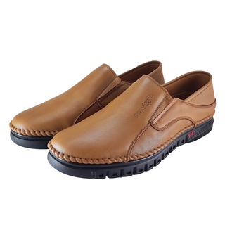 FREEWOOD CASUAL SHOES รองเท้าหนัง รุ่น 84-946 สีดำ / สีคาเมล ( BLACK / CAMEL )