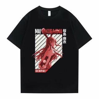 [S-5XL] เสื้อยืด พิมพ์ลายกราฟิกอนิเมะ Young Pig Head Boy Will Not Dream of Bunny Girl Senior Sakurajima Mai Portrait สํา