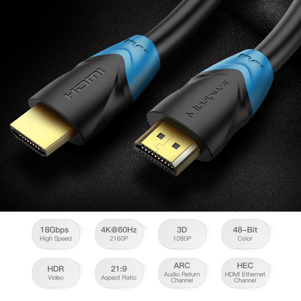 สาย hdmi สายเคเบิ้ล Splitter HDMI Cable 0.5m-15m 4K HDMI 2.0 สำหรับ TV IPTV LCD xbox 360 PS3 PS4