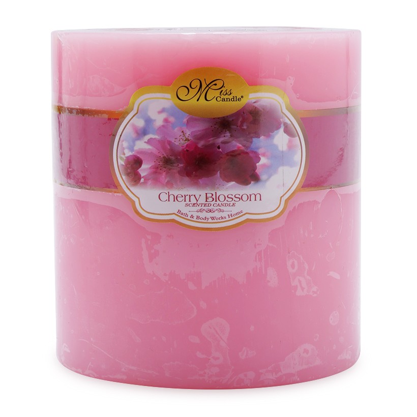 เทียนหอมทรงกลม D10H10 10x10cm Miss Candle FtraMart EDC0603 (สีชมพู)