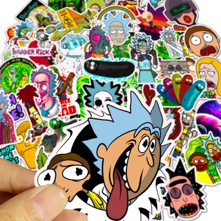 💥พร้อมส่ง💥ริกและมอร์ตี้ RICK and M orty cartoon USA sticker สติกเกอร์กันน้ำรูปแบบที่แตกต่างกัน  50 ชิ้น