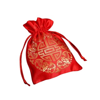 ถุงแดง ถุงใส่ส้ม ถุงมงคล ถุงผ้าหูรูด ใส่เครื่องประดับ ของชำร่วย ตรุษจีน ถุงผ้าไหมจีน ถุงของขวัญ ใส่ของมงคล ของแต่งงาน