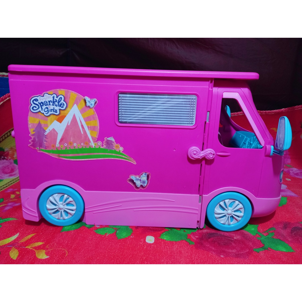 รถบ้านตุ๊กตาบาร์บี้ Sparkle girlzแท้100% คันใหญ่มาก 2ชั้น