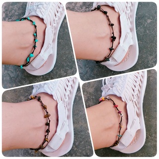 เข้าแล้วววว พร้อมส่ง12สี💓 ข้อเท้าหินแตก หินแท้แฮนเมด สดใสน่า…