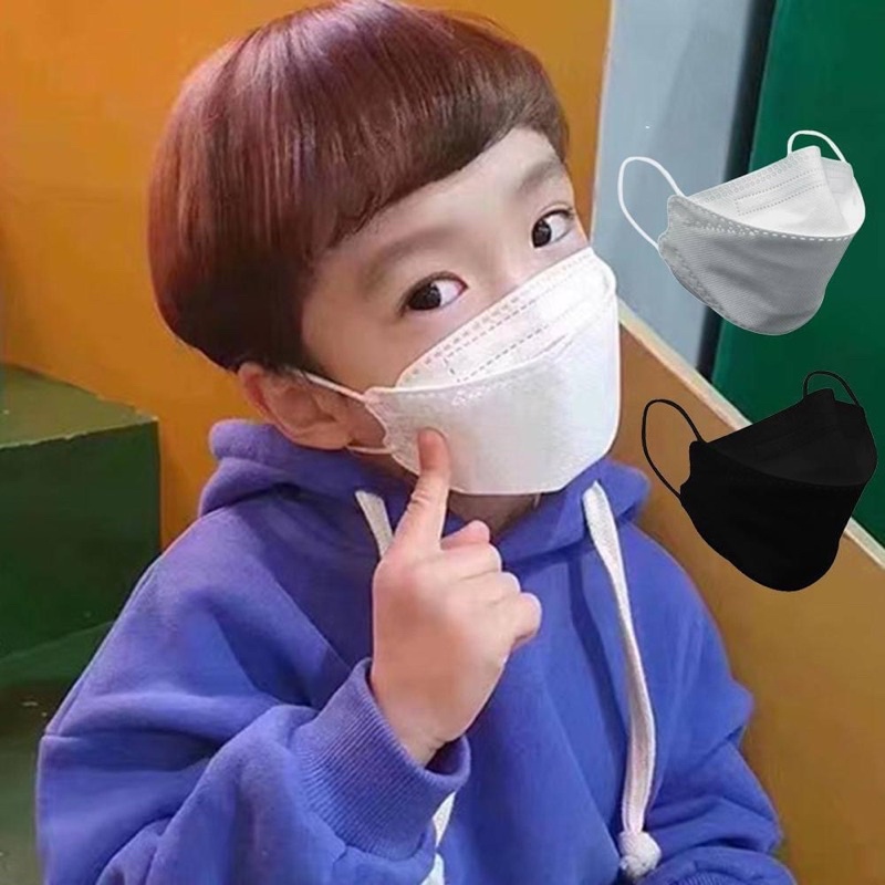 แมสเด็กโต หน้าอ้วน 5-12ขวบ แมสทรงเกาหลี แมส3D แมสสีดำ แมสเด็กสีดำ ผ้าปิดปากสีดำ แมสเด็ก 10ชิ้น  kids