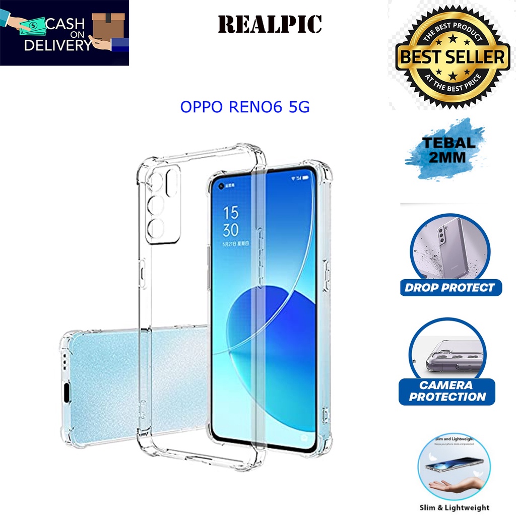 OPPO RENO 6 5G / RENO6 5G Case Clear HD 2MM THICKNESS Clear TRANSPARENT TPU Premium Softcase