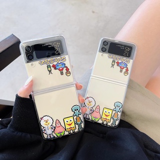 เคสโทรศัพท์มือถือ แบบฝาพับ ลายสพันจ์บ็อบ แฟชั่น สําหรับ Samsung Z Flip4 Z Flip3 Z Flip2 Z