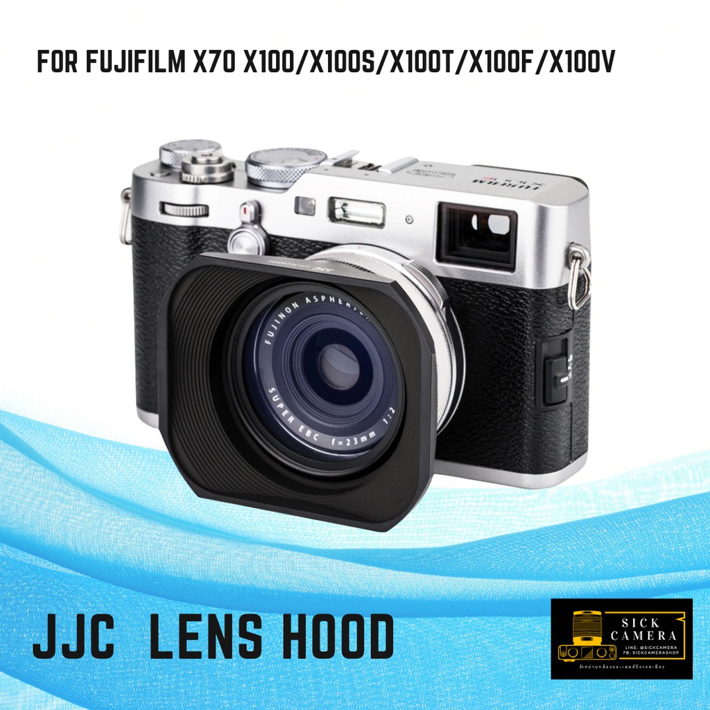 Fuji Lens Hood LH-X100II for Fujifilm Fuji X100 X70 X100S X100T X100F X100V with 49mm Lens Adapter Ring ทรงเหลี่ยม